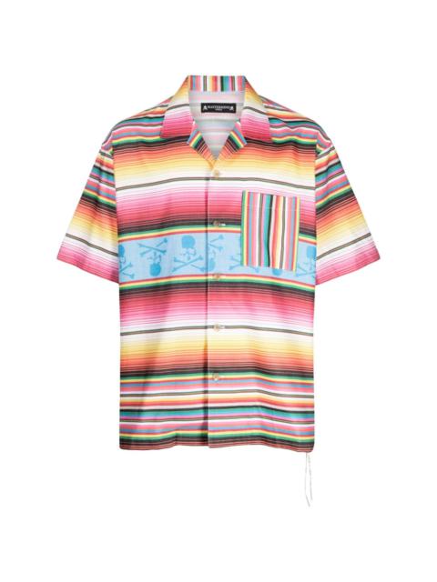 skull-print striped shirt