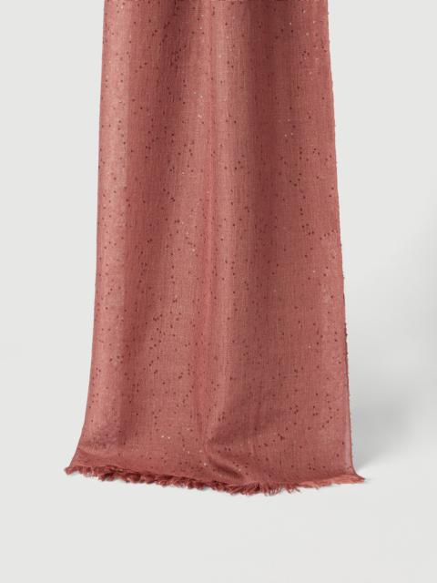 Brunello Cucinelli Lightweight cashmere and silk Diamond yarn knit scarf