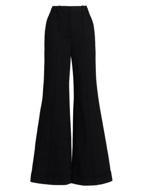 ADAM LIPPES Women's Deeda Cotton Wide-Leg Pants - Black