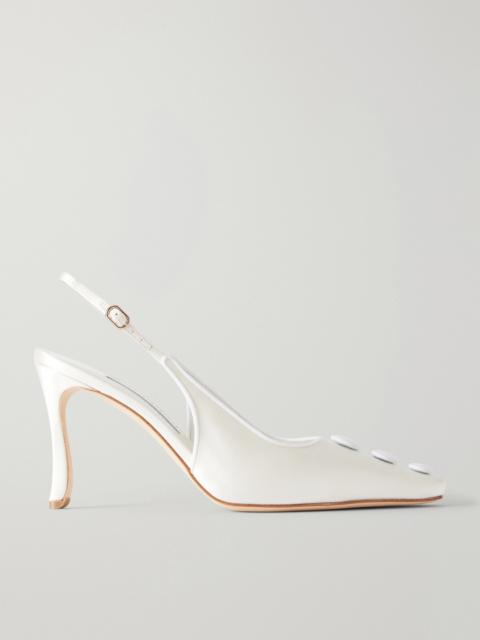 Manolo Blahnik Alexa 90 Embellished Satin Pumps