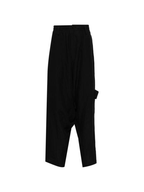 Yohji Yamamoto linen drop-crotch trousers