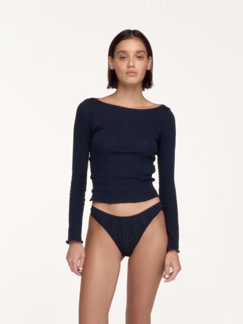 Cou Cou The Bateau: Navy Pointelle