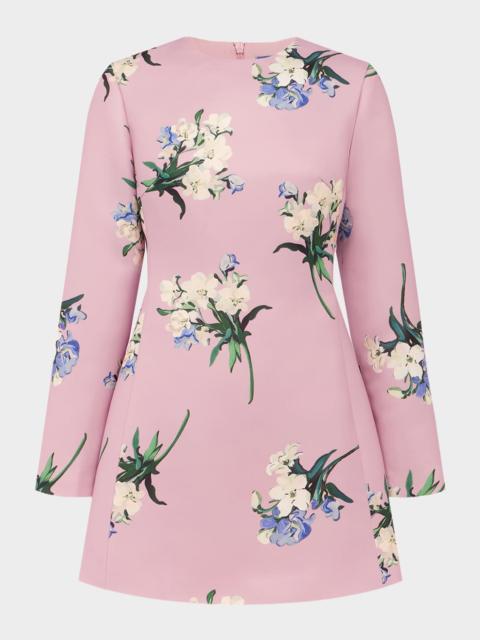LEO LIN Aliza Floral Long-Sleeve Mini Dress