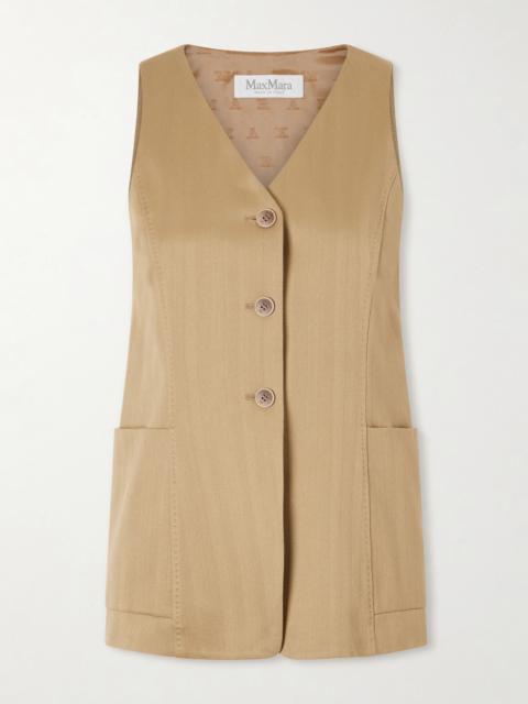 Max Mara Falla Tailored Cotton-jersey Vest
