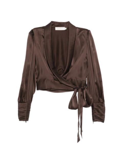 Zimmermann wrap-style long-sleeve blouse