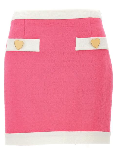 Heart Buttons Skirts Pink