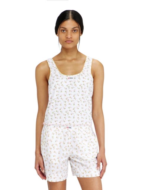 Diesel STRETCH COTTON TOP WITH FLORAL PRINT
