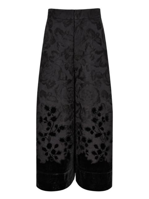 BIYAN Lamé Jacquard Wide Leg Trousers