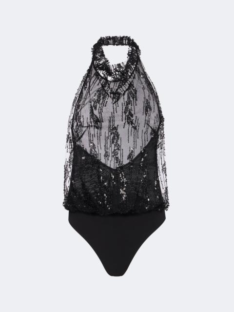 STAUD Monay embellished halterneck bodysuit