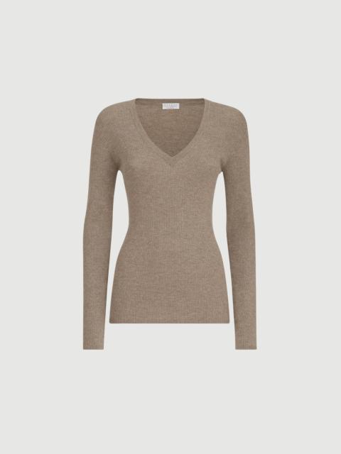 Brunello Cucinelli Sparkling cashmere ribbed sweater
