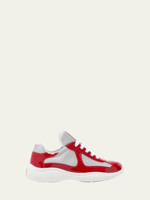 Prada America's Cup Vernice Patent Runner Sneakers
