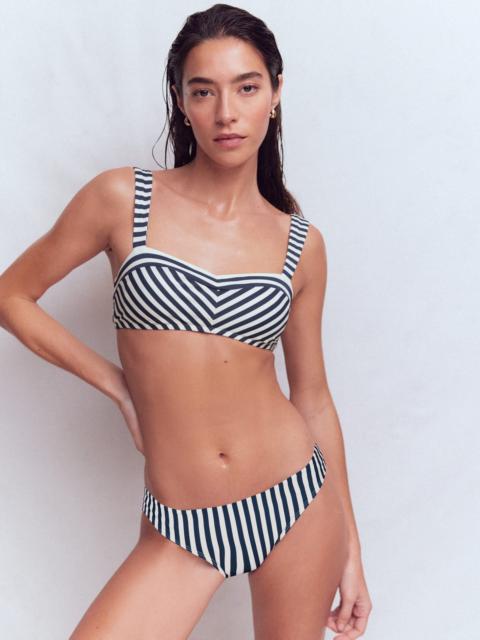 BODEN Clean Sweetheart Bikini Top-Navy, Ivory Stripe