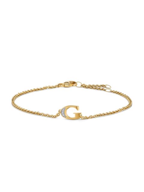 DAVID YURMAN Women's Petite Pavé Initial Chain Bracelet in 18K Yellow Gold - Initial G