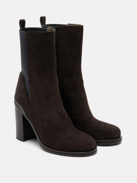 Brunello Cucinelli Monili suede ankle boots