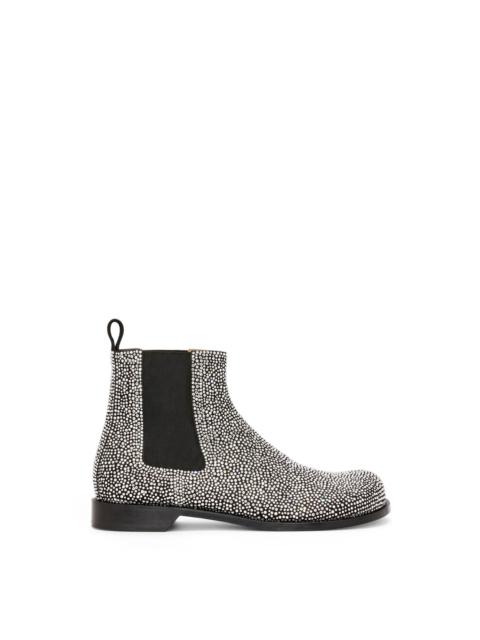 Loewe Campo Chelsea boot in calf suede and allover rhinestones