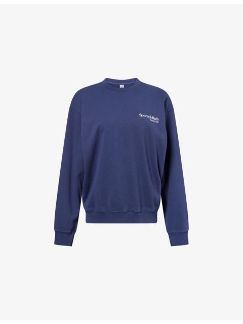 Sporty & Rich Play Tennis Round-Neck Cotton-Jersey Sweatshirt