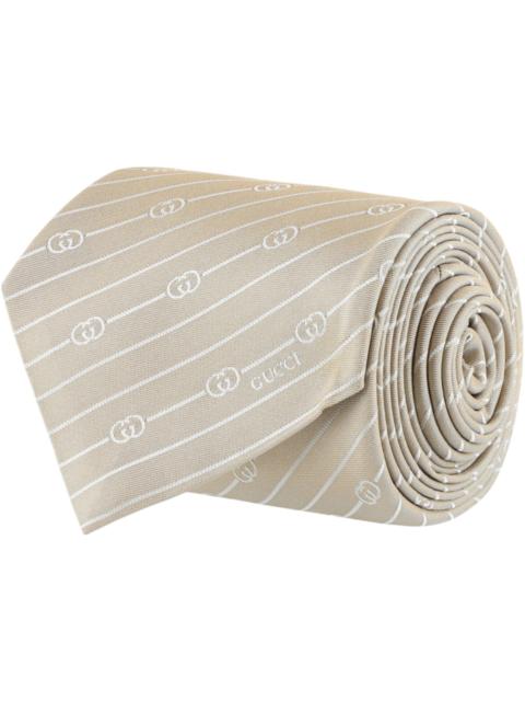 GUCCI Gucci Interlocking G Silk Jacquard Tie Beige