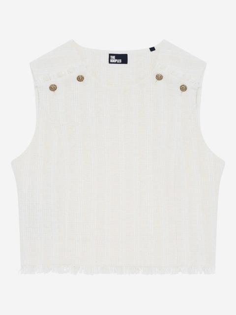 The Kooples ECRU TWEED TOP