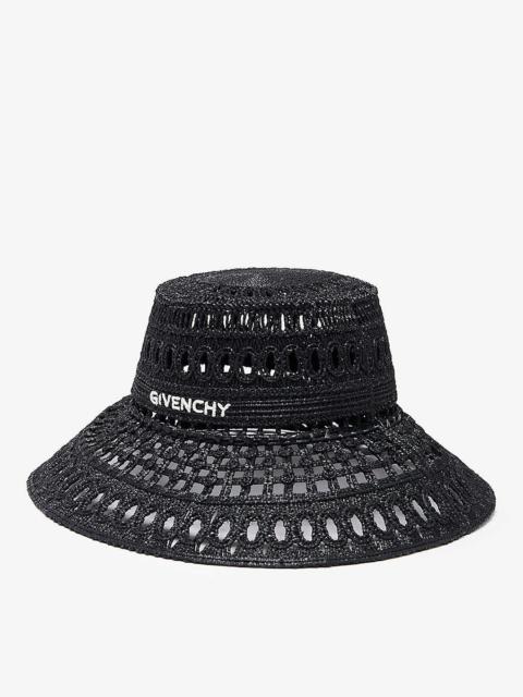 Logo-embroidered woven bucket hat