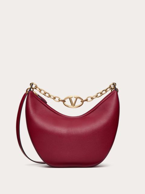 VLOGO MOON MEDIUM GRAINY CALFSKIN HOBO BAG WITH CHAIN