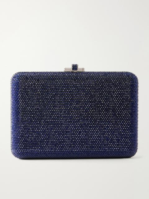 JUDITH LEIBER Slim Slide Crystal-embellished Silver-tone Clutch