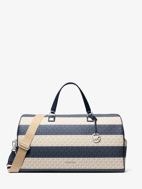 MICHAEL KORS Grayson Extra-Large Striped Signature Logo Weekender Bag