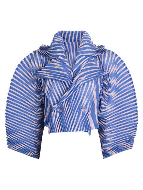 ISSEY MIYAKE Issey Miyake Striped Pleated Woven Jacket