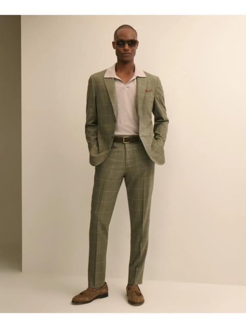 Brooks Brothers Brooks Brothers Explorer Collection Slim Fit Wool Windowpane Suit Pants