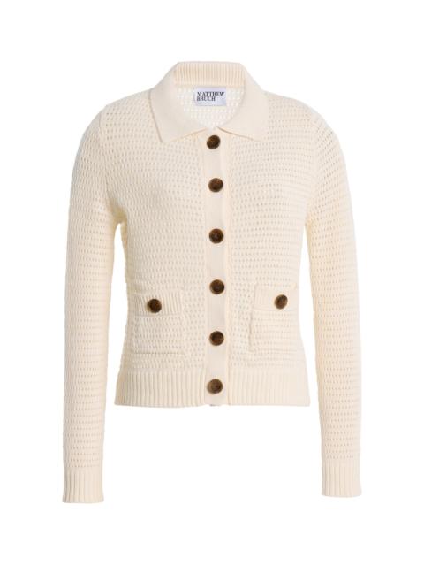 MATTHEW BRUCH Cotton-Blend Cardigan off-white
