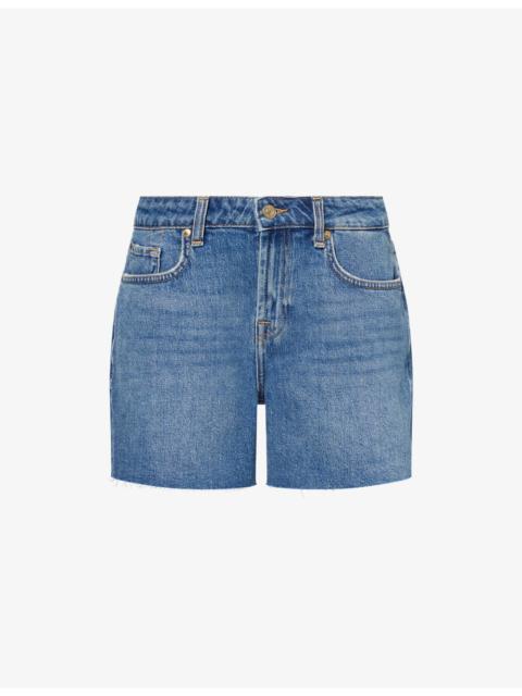 7 For All Mankind Monroe Mid-Rise Long Denim Shorts