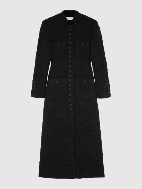 LIBEROWE IMPERIAL COAT IN BLACK TEXTURED TWEED