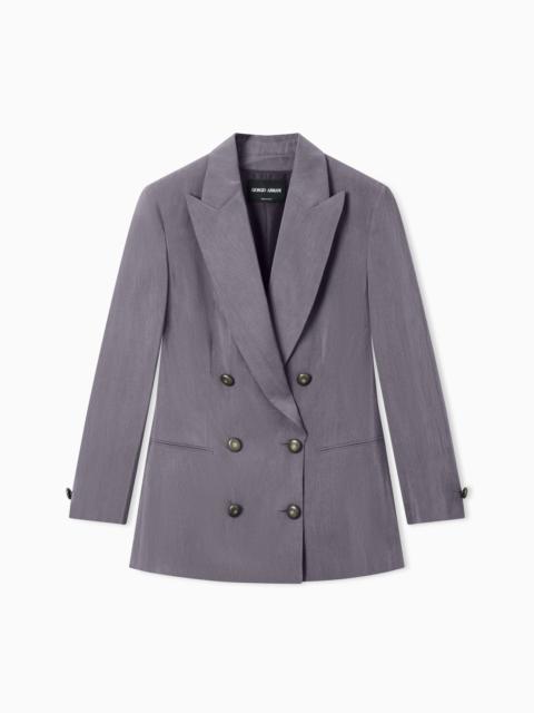GIORGIO ARMANI WASHED SILK DOUBLE-BREASTED JACKET