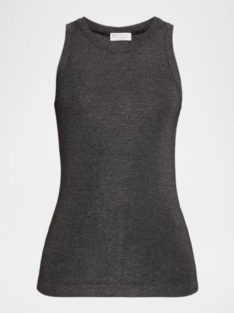 Brunello Cucinelli Shimmering Knit Sleeveless Blouse