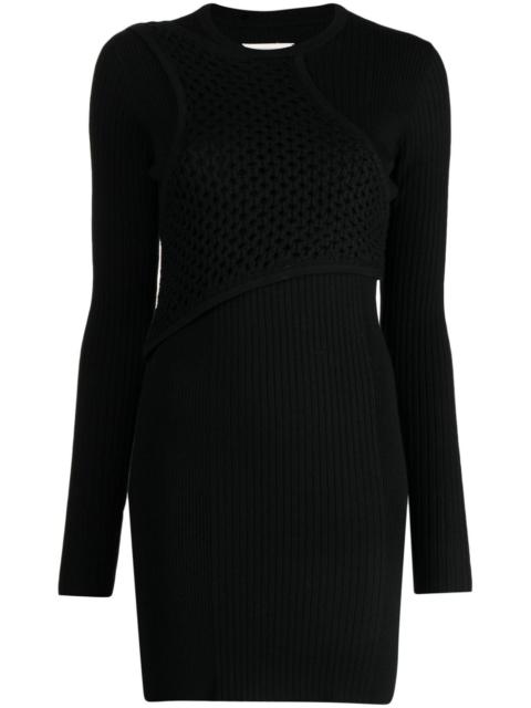 FENG CHEN WANG long-sleeve wool minidress