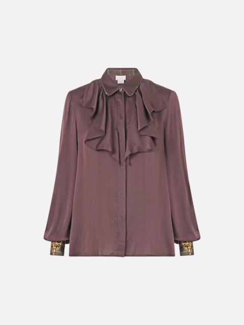 CAMILLA COLLARED SHIRT WITH FRILL NECK DETAIL ANIMALS IN THE PALACE