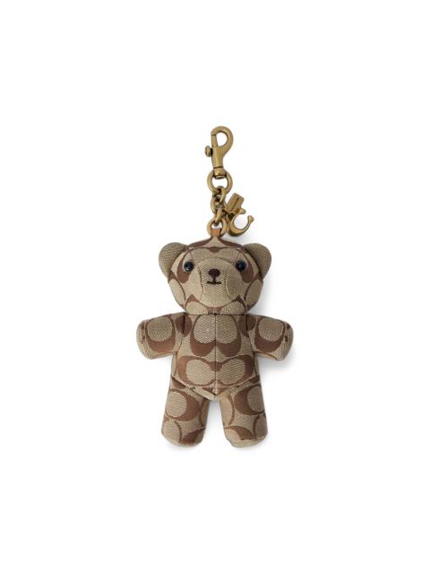 COACH bear bag charm in signature jacquard