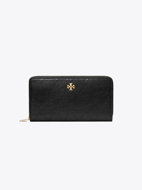 TORY BURCH Charlie Quilted Zip Continental Wallet