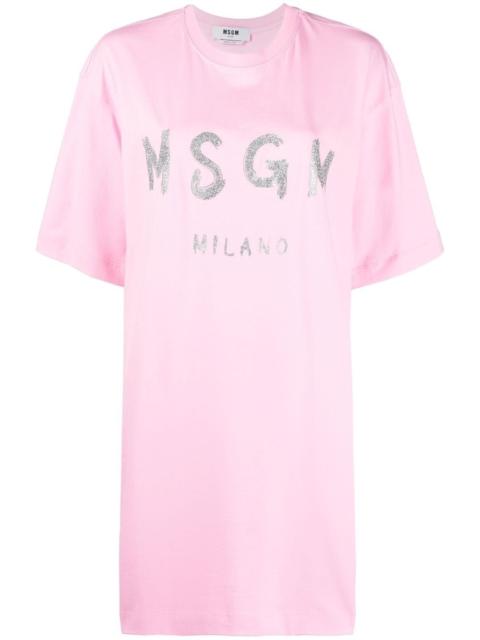 MSGM logo-print cotton T-shirt dress