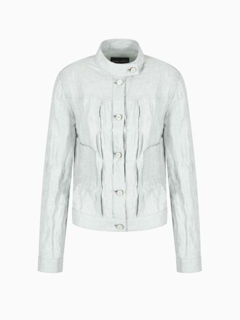 GIORGIO ARMANI Denim Collection cotton, linen and lurex blouson