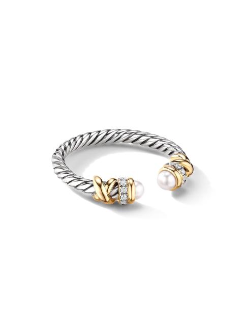DAVID YURMAN Women's Petite Helena Color Ring with 18K Yellow Gold, Pearls and Pavé Diamonds - Pearl