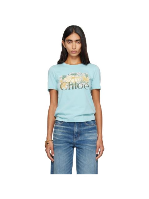 Chloé Blue Cotton Jersey Baby Fit Logo T-shirt