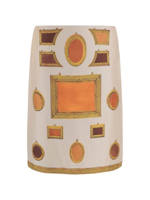 VERSACE frame-print mini skirt