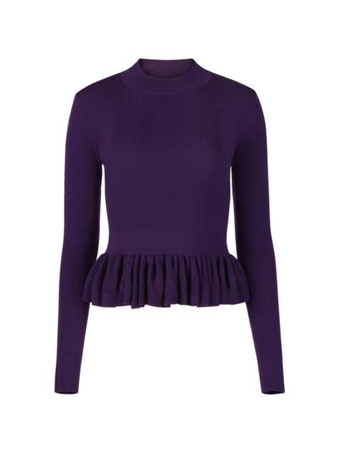 ruffle-detailing wool-blend top