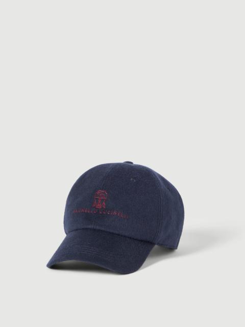Brunello Cucinelli Cashmere and vicuña baseball cap with embroidered logo