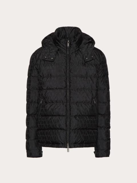 Valentino NYLON DOWN JACKET WITH TOILE ICONOGRAPHE PATTERN