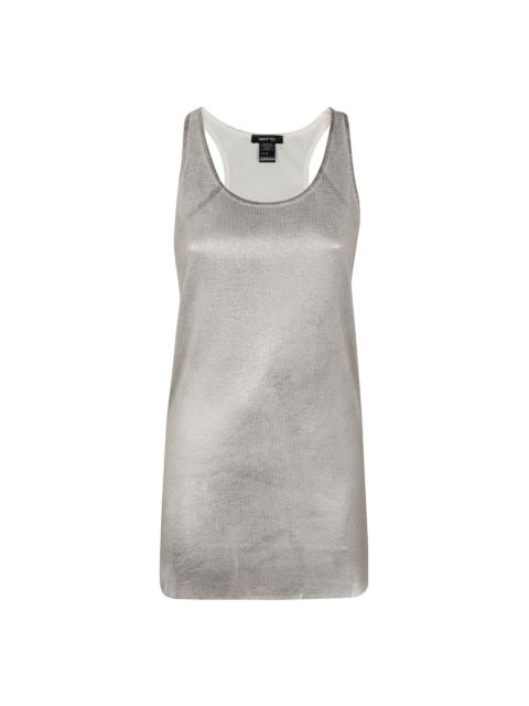 Avant Toi lamé-effect tank top