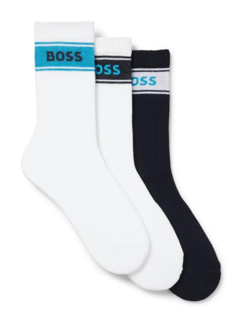 BOSS THREE-PACK OF SHORT-LENGTH SOCKS WITH LOGO DETAILS