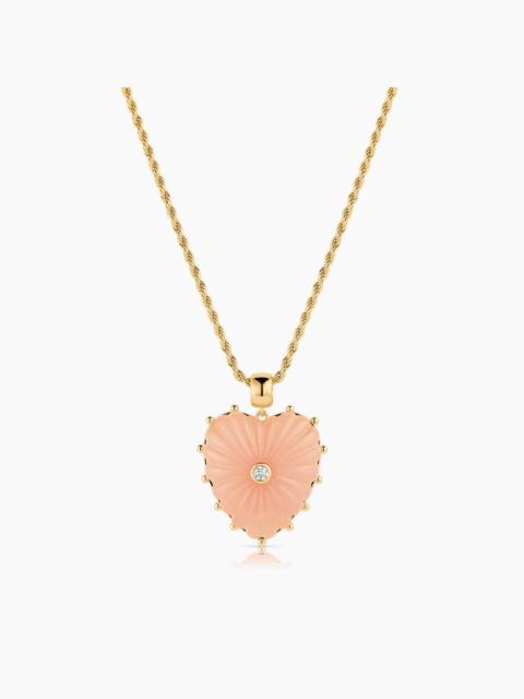 THATCH Malene Pink Jade Heart Rope Necklace