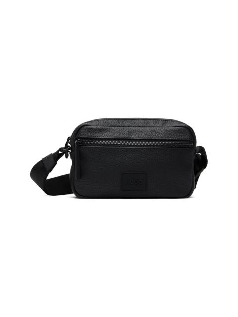 HUGO Black Grained Faux-Leather Bag