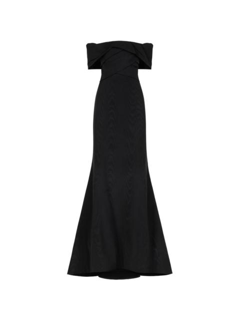 Oscar de la Renta drape-detailed trumpet gown